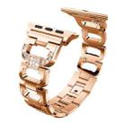 For Apple Watch 46mm / 49mm / 45mm / 44mm Square Diamond Zinc Alloy Watch Band(Rose Gold) - 3