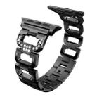 For Apple Watch 42mm / 41mm / 40mm / 38mm Square Diamond Zinc Alloy Watch Band(Black) - 3