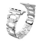 For Apple Watch 42mm / 41mm / 40mm / 38mm Square Diamond Zinc Alloy Watch Band(Silver) - 3