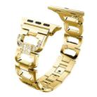 For Apple Watch 42mm / 41mm / 40mm / 38mm Square Diamond Zinc Alloy Watch Band(Gold) - 3