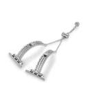 For Apple Watch 42mm / 41mm / 40mm / 38mm White Stone Love Bracelet Zinc Alloy Watch Band(Silver) - 3