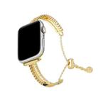 For Apple Watch 42mm / 41mm / 40mm / 38mm White Stone Love Bracelet Zinc Alloy Watch Band(Gold) - 1