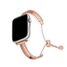 For Apple Watch 42mm / 41mm / 40mm / 38mm White Stone Love Bracelet Zinc Alloy Watch Band(Rose Gold) - 1