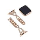 For Apple Watch 46mm / 49mm / 45mm / 44mm Crossed Diamond Zinc Alloy Watch Band(Rose Gold) - 2