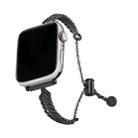 For Apple Watch 42mm / 41mm / 40mm / 38mm Metal Feather Copper Zinc Alloy Watch Band(Black) - 1