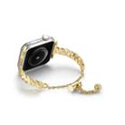 For Apple Watch 42mm / 41mm / 40mm / 38mm Braid Metal Glossy Zinc Alloy Watch Band(Gold) - 2