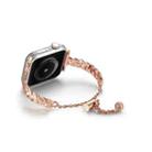 For Apple Watch 42mm / 41mm / 40mm / 38mm Braid Metal Glossy Zinc Alloy Watch Band(Rose Gold) - 1