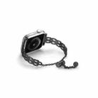 For Apple Watch 46mm / 49mm / 45mm / 44mm Double Ring Chain Zinc Alloy Watch Band(Black) - 2