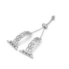 For Apple Watch 42mm / 41mm / 40mm / 38mm Double Ring Chain Zinc Alloy Watch Band(Silver) - 3