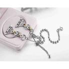 For Apple Watch 46mm / 49mm / 45mm / 44mm Double Circle Beaded Chain Zinc Alloy Watch Band(Between Gold) - 3