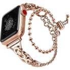 For Apple Watch 42mm / 41mm / 40mm / 38mm Double Circle Beaded Chain Zinc Alloy Watch Band(Rose Gold) - 1