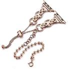 For Apple Watch 42mm / 41mm / 40mm / 38mm Double Circle Beaded Chain Zinc Alloy Watch Band(Rose Gold) - 2