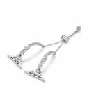 For Apple Watch 42mm / 41mm / 40mm / 38mm Wings Crushed Diamonds Zinc Alloy Watch Band(Silver) - 3