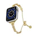 For Apple Watch 42mm / 41mm / 40mm / 38mm Wings Crushed Diamonds Zinc Alloy Watch Band(Gold) - 1