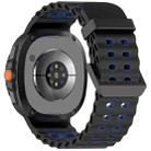 For Samsung Galaxy Watch8 / Watch8 Classic Marine Dual Buckle Two Color Silicone Watch Band(Black Blue) - 2