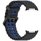 For Samsung Galaxy Watch8 / Watch8 Classic Marine Dual Buckle Two Color Silicone Watch Band(Black Blue) - 3