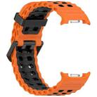 For Samsung Galaxy Watch8 / Watch8 Classic Marine Dual Buckle Two Color Silicone Watch Band(Orange Black) - 3