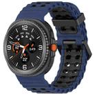 For Samsung Galaxy Watch8 / Watch8 Classic Marine Dual Buckle Two Color Silicone Watch Band(Blue Black) - 1