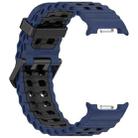 For Samsung Galaxy Watch8 / Watch8 Classic Marine Dual Buckle Two Color Silicone Watch Band(Blue Black) - 3