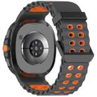 For Samsung Galaxy Watch8 / Watch8 Classic Marine Dual Buckle Two Color Silicone Watch Band(Space Gray Orange) - 2