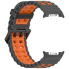 For Samsung Galaxy Watch8 / Watch8 Classic Marine Dual Buckle Two Color Silicone Watch Band(Space Gray Orange) - 3