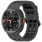 For Samsung Galaxy Watch8 / Watch8 Classic Marine Dual Buckle Two Color Silicone Watch Band(Coal Black) - 1