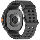For Samsung Galaxy Watch8 / Watch8 Classic Marine Dual Buckle Two Color Silicone Watch Band(Coal Black) - 2