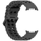 For Samsung Galaxy Watch8 / Watch8 Classic Marine Dual Buckle Two Color Silicone Watch Band(Coal Black) - 3