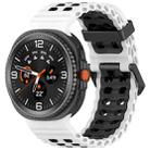 For Samsung Galaxy Watch8 / Watch8 Classic Marine Dual Buckle Two Color Silicone Watch Band(White Black) - 1