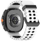 For Samsung Galaxy Watch8 / Watch8 Classic Marine Dual Buckle Two Color Silicone Watch Band(White Black) - 2