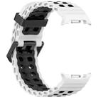 For Samsung Galaxy Watch8 / Watch8 Classic Marine Dual Buckle Two Color Silicone Watch Band(White Black) - 3