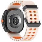 For Samsung Galaxy Watch8 / Watch8 Classic Marine Dual Buckle Two Color Silicone Watch Band(Starlight Orange) - 2