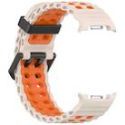 For Samsung Galaxy Watch8 / Watch8 Classic Marine Dual Buckle Two Color Silicone Watch Band(Starlight Orange) - 3