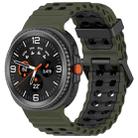 For Samsung Galaxy Watch8 / Watch8 Classic Marine Dual Buckle Two Color Silicone Watch Band(Army Green Black) - 1