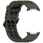 For Samsung Galaxy Watch8 / Watch8 Classic Marine Dual Buckle Two Color Silicone Watch Band(Army Green Black) - 3