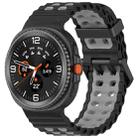 For Samsung Galaxy Watch8 / Watch8 Classic Marine Dual Buckle Two Color Silicone Watch Band(Black Gray) - 1