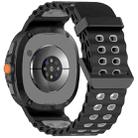 For Samsung Galaxy Watch8 / Watch8 Classic Marine Dual Buckle Two Color Silicone Watch Band(Black Gray) - 2