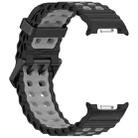 For Samsung Galaxy Watch8 / Watch8 Classic Marine Dual Buckle Two Color Silicone Watch Band(Black Gray) - 3