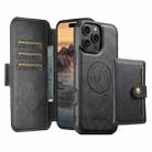 For iPhone 12 Pro Max Suteni Q06S1 3-in-1 Splicing Detachable Wallet MagSafe Leather Phone Case(Black) - 2
