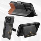 For iPhone 12 Pro Max Suteni Q06S1 3-in-1 Splicing Detachable Wallet MagSafe Leather Phone Case(Black) - 3