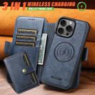 For iPhone 16 Plus Suteni Q07S1 3-in-1 Detachable Wallet MagSafe Splicing Leather Phone Case(Blue) - 3