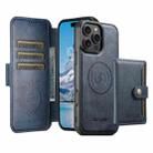 For iPhone 16 Suteni Q07S1 3-in-1 Detachable Wallet MagSafe Splicing Leather Phone Case(Blue) - 2