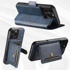 For iPhone 16 Suteni Q07S1 3-in-1 Detachable Wallet MagSafe Splicing Leather Phone Case(Blue) - 3