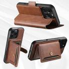For iPhone 13 Pro Suteni Q07S1 3-in-1 Detachable Wallet MagSafe Splicing Leather Phone Case(Brown) - 3