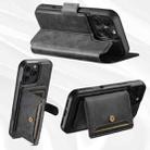 For iPhone 12 Pro Max Suteni Q07S1 3-in-1 Detachable Wallet MagSafe Splicing Leather Phone Case(Black) - 3