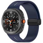 For Samsung Galaxy Watch8 / Watch8 Classic Fold Magnetic Buckle Silicone Watch Band(Midnight Blue White) - 1