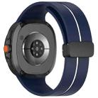 For Samsung Galaxy Watch8 / Watch8 Classic Fold Magnetic Buckle Silicone Watch Band(Midnight Blue White) - 2