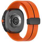 For Samsung Galaxy Watch8 / Watch8 Classic Fold Magnetic Buckle Silicone Watch Band(Orange Black) - 2