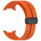 For Samsung Galaxy Watch8 / Watch8 Classic Fold Magnetic Buckle Silicone Watch Band(Orange Black) - 3