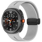 For Samsung Galaxy Watch8 / Watch8 Classic Fold Magnetic Buckle Silicone Watch Band(Gray Black) - 1